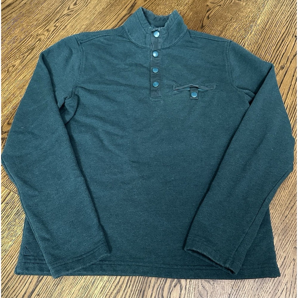 UNTUCKit Parkson Sweater Mens M Pine Green Snap Fleece Pullover